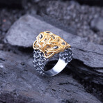 Dagger Silver Ring // Silver + Gold (9)