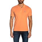 Short Sleeve Knit Polo Shirt V1 // Coral (2XL)