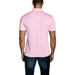 Jamal Men's Knit Polo // Pastel Pink (L)