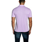 Short Sleeve Knit Polo Shirt // Lavender (S)