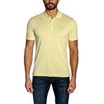 Short Sleeve Knit Polo Shirt // Pastel Yellow (L)