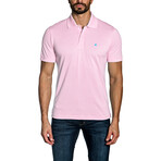Short Sleeve Knit Polo Shirt // Pastel Pink (M)