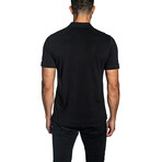 Short Sleeve Knit Polo Shirt // Black (M)