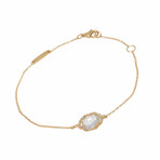 18K Yellow Gold Diamond + White Topaz Bracelet // 6" // New