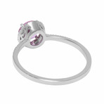 18K White Gold Diamond + Pink Sapphire Ring // Ring Size: 6.75 // New