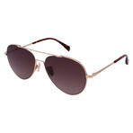 Rag & Bone // Men's Aviator Polarized Sunglasses // Havana Gold + Brown Gradient