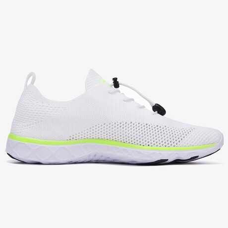 Aleader Men's Xdrain Flex Knit Water Shoes // White + Safgy Yellow (US: 7)