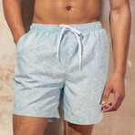 Harrison 5.5" Inseam Swim Trunk // Blooming Trellis Print (Small)