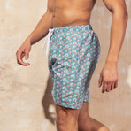 Hudson Swim Trunk // Royal Orchid Print (Small)