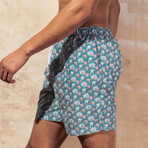 Harrison 5.5" Inseam Swim Trunk // Royal Orchid Print (Small)