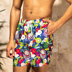 Harrison 5.5" Inseam Swim Trunk // Island Time Print (Small)