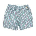 Harrison 5.5" Inseam Swim Trunk // Royal Orchid Print (Small)