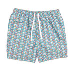 Harrison 5.5" Inseam Swim Trunk // Royal Orchid Print (Small)