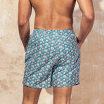 Harrison 5.5" Inseam Swim Trunk // Royal Orchid Print (Small)