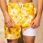 Harrison 5.5" Inseam Swim Trunk // Sunset Floral Print (Small)