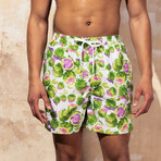 Harrison 5.5" Inseam Swim Trunk // Violetta Print (Small)