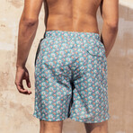 Hudson Swim Trunk // Royal Orchid Print (Small)