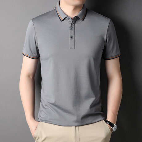 Isaac Short Sleeve Polo Shirt // Dark Gray (XS)