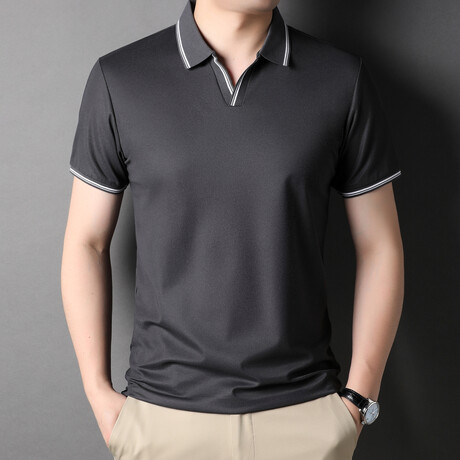 Blake Short Sleeve Polo Shirt // Dark Gray (M)