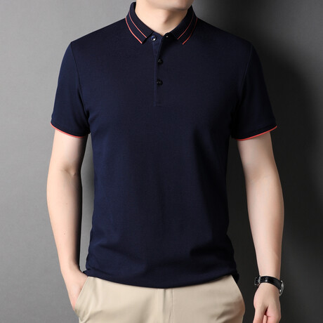 Henry Short Sleeve Polo Shirt // Dark Blue (XS)