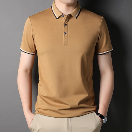 Gabriel Short Sleeve Polo Shirt // Caramel (XS)