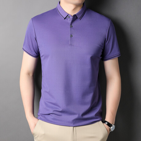 Christopher Short Sleeve Polo Shirt // Purple (XS)