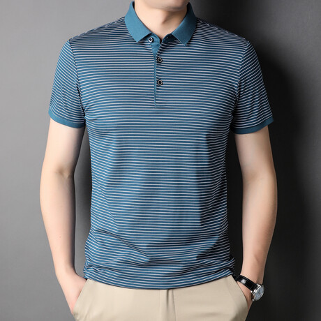 Sean Short Sleeve Polo Shirt // Blue (XS)