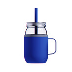 Moonshine Mason Jar Kuzie  (Blue)