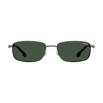 Carrera // Men's Rectangle Sunglasses // Dark Ruthenium + Green