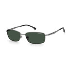 Carrera // Men's Rectangle Sunglasses // Dark Ruthenium + Green