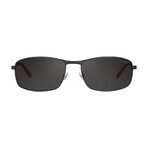 Carrera // Men's Rectangle Polarized Sunglasses // Matte Black + Gray