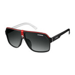 Carrera // Men's Aviator Polarized Sunglasses // Black Crystal White + Gray Shaded