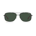 Carrera // Men's Square Aviator Sunglasses // Matte Black + Green
