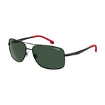 Carrera // Men's Square Aviator Sunglasses // Matte Black + Green