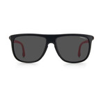 Carrera // Men's Rectangle Sunglasses // Matte Black + Gray Blue