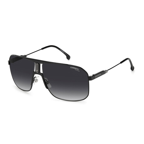 Carrera // Men's Rectangular Polarized Sunglasses // Black + Gray Shaded