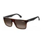 Carrera // Men's Rectangular Sunglasses // Havana Matte Black + Brown Shaded