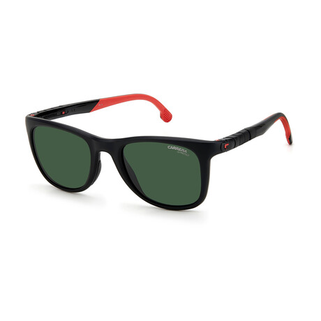 Carrera // Men's Square Sunglasses // Matte Black + Green