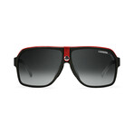 Carrera // Men's Aviator Polarized Sunglasses // Black Crystal White + Gray Shaded