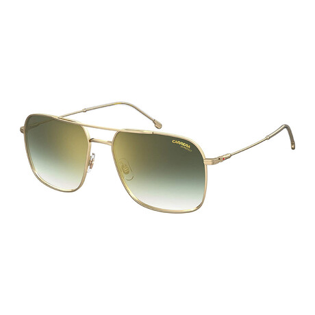 Carrera // Men's Aviator Sunglasses // Gold + Green Shaded Gold Mirror
