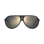 Carrera // Unisex Aviator Sunglasses // Matte Black Gold + Gray Bronze Mirror