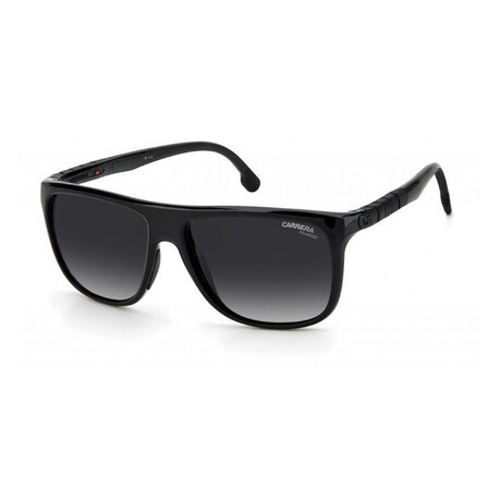 Carrera // Men's Rectangle Polarized Sunglasses // Black + Gray Shaded