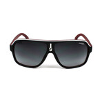 Carrera // Men's Shield Sunglasses // Matte Black-Red + Dark Gray Shaded