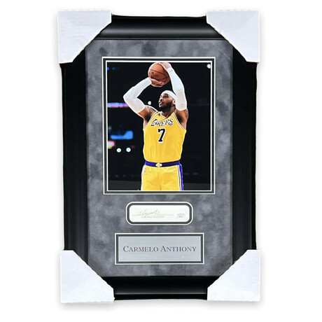 Carmelo Anthony // Los Angeles Lakers // Autographed Cut + Framed