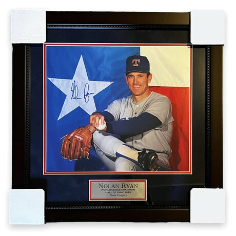 Nolan Ryan Autographed and Framed Texas Rangers Jersey