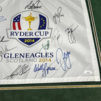 2014 Ryder Cup USA Team // Autographed Flag + Framed // 15 Signatures