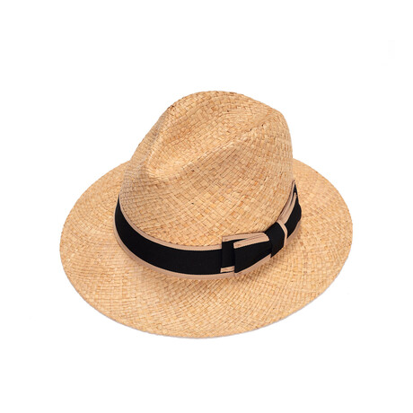 Elegant Straw Fedora Hat // Natural (S)