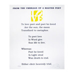 Robert Indiana // The Book of Love Poem (From the Umbrage of a Master Poet) // 1996