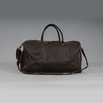 Genuine Leather Holdall // Dark Brown
