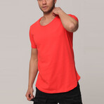 Mateo Slim Fit Scoop Neck Short Sleeve T-Shirt // Red (M)